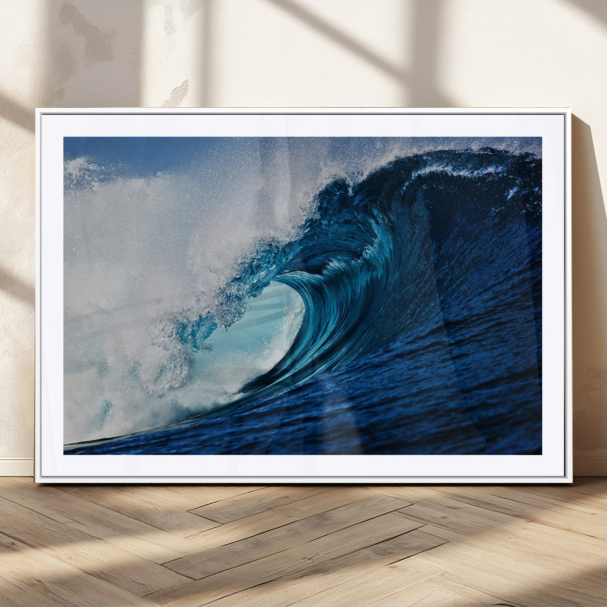 Ocean Wave at Sunset Canvas Art, Large Wall Print of Vibrant