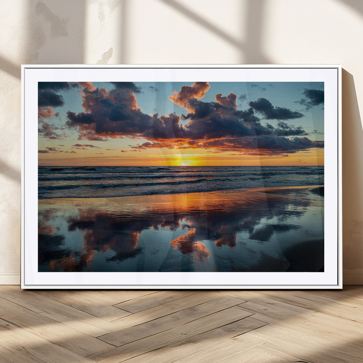 Beach Sunset Print - Stunning Ocean Canvas Artwork with