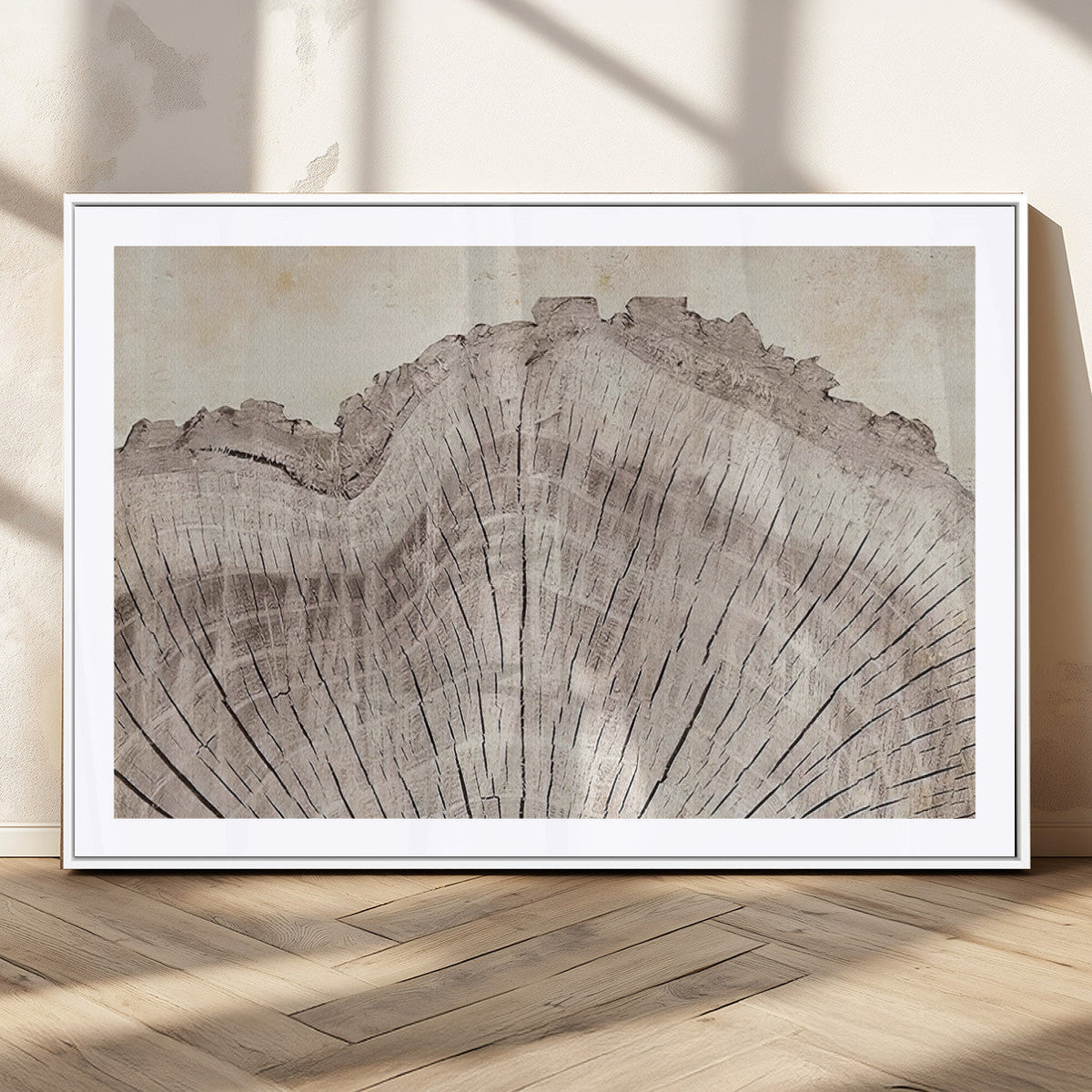 Tree Ring Wall Art Triptych, Rustic Wood Ring Canvas Print,