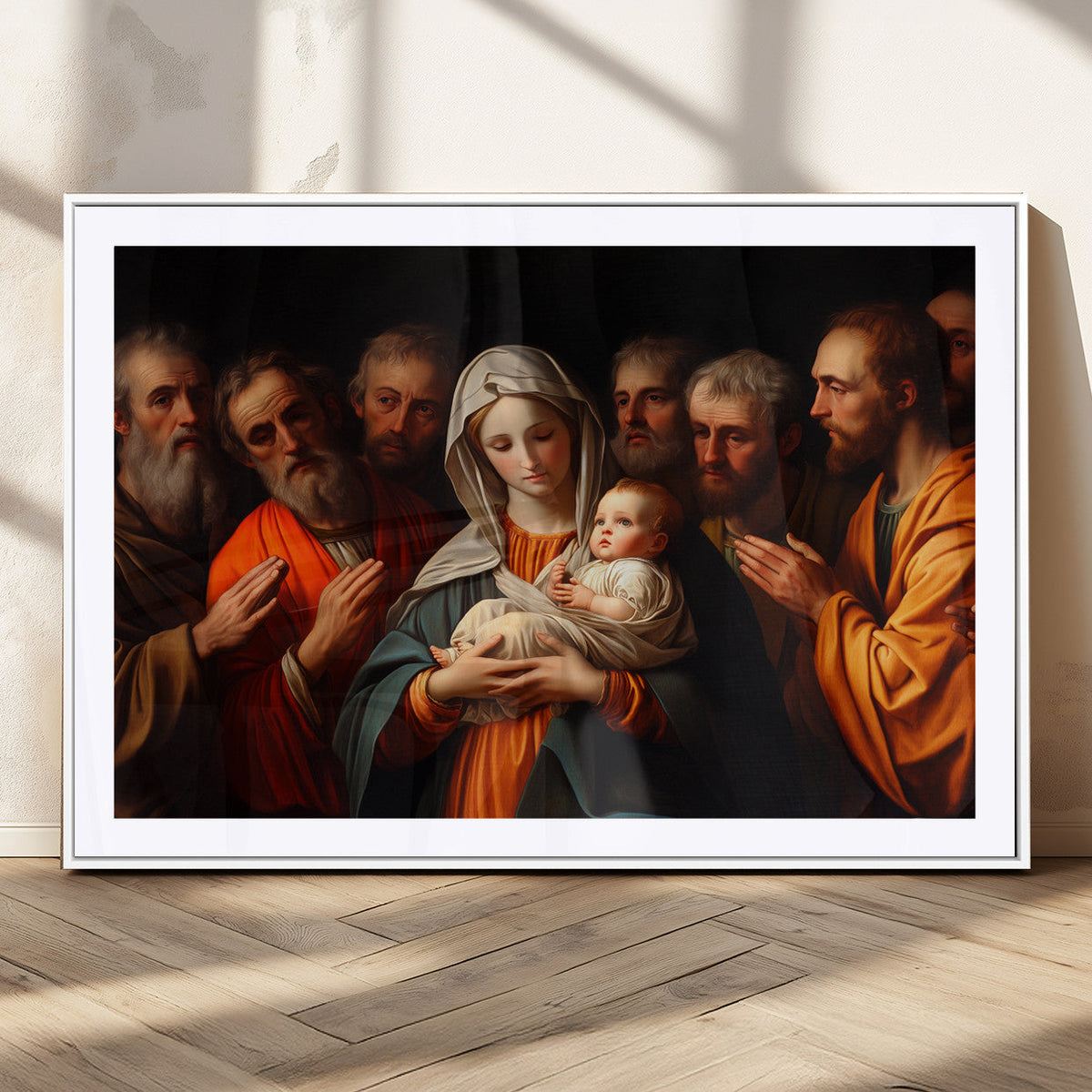 Religious Canvas Wall Art Print - Madonna and Child with