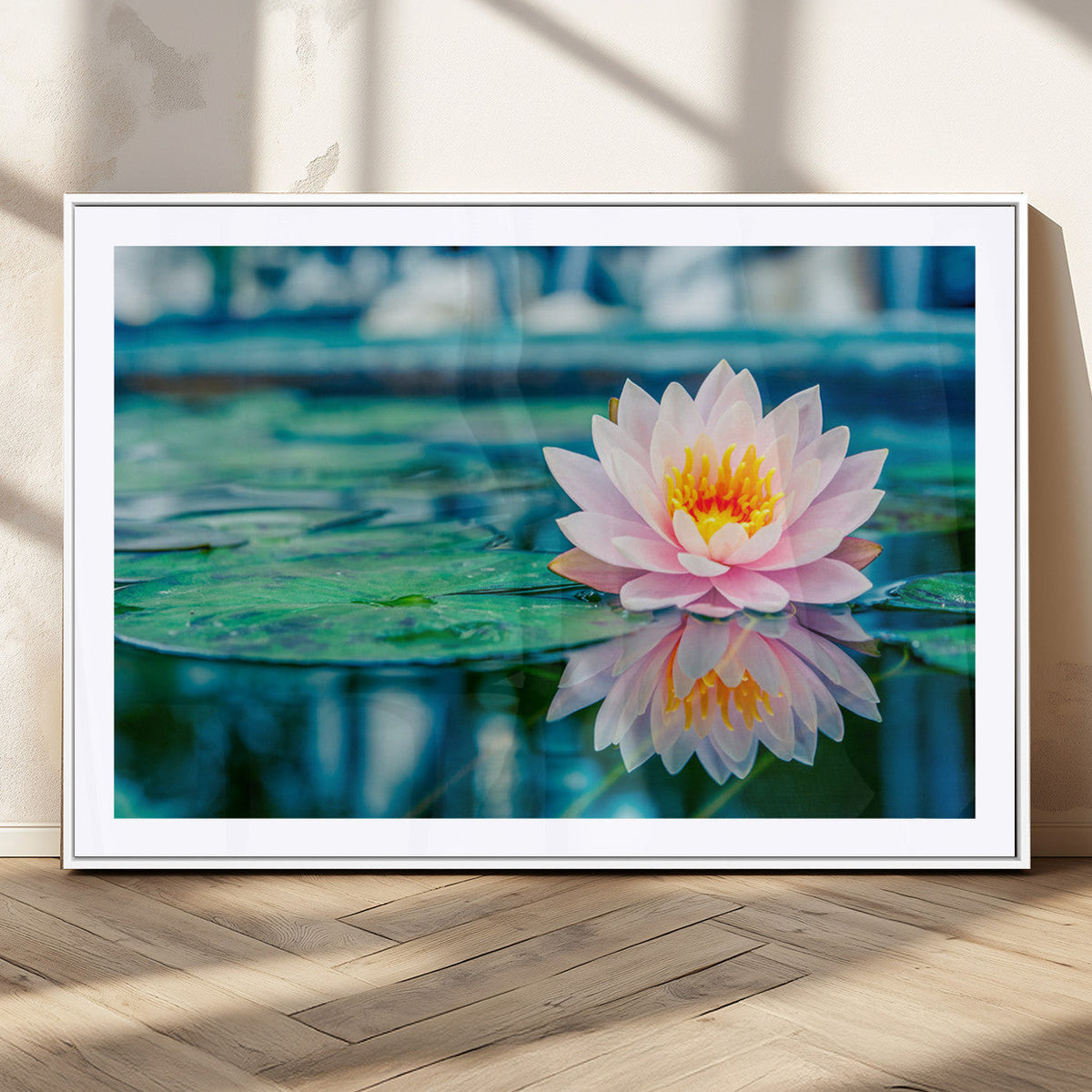 Lotus Flower Wall Art Canvas Print, Water Lily Large Wall
