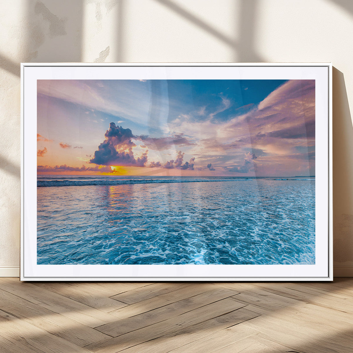 Ocean Sunset Canvas Wall Art Print – Tranquil Seascape