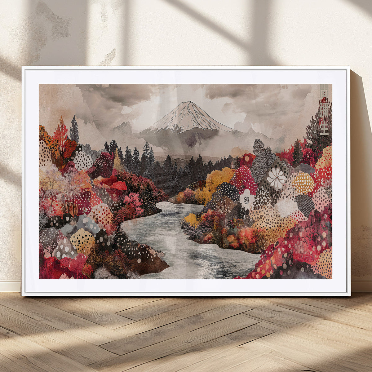 Mountain Wall Art Canvas Print – Framed Autumn Forest