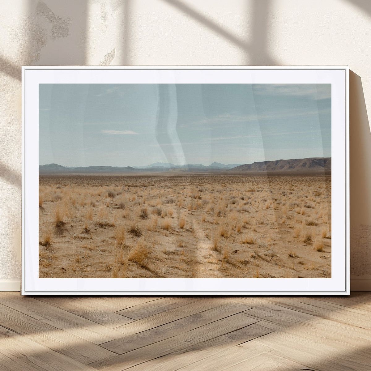 Desert Plains Wall Art Canvas Print, Golden Light Over Dry