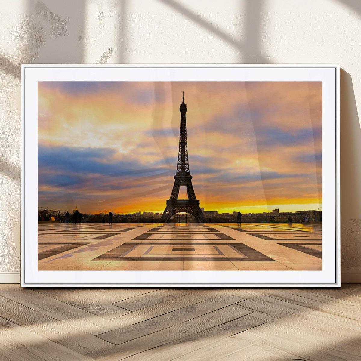 Paris Eiffel Tower Sunset Canvas Wall Art Print - Iconic