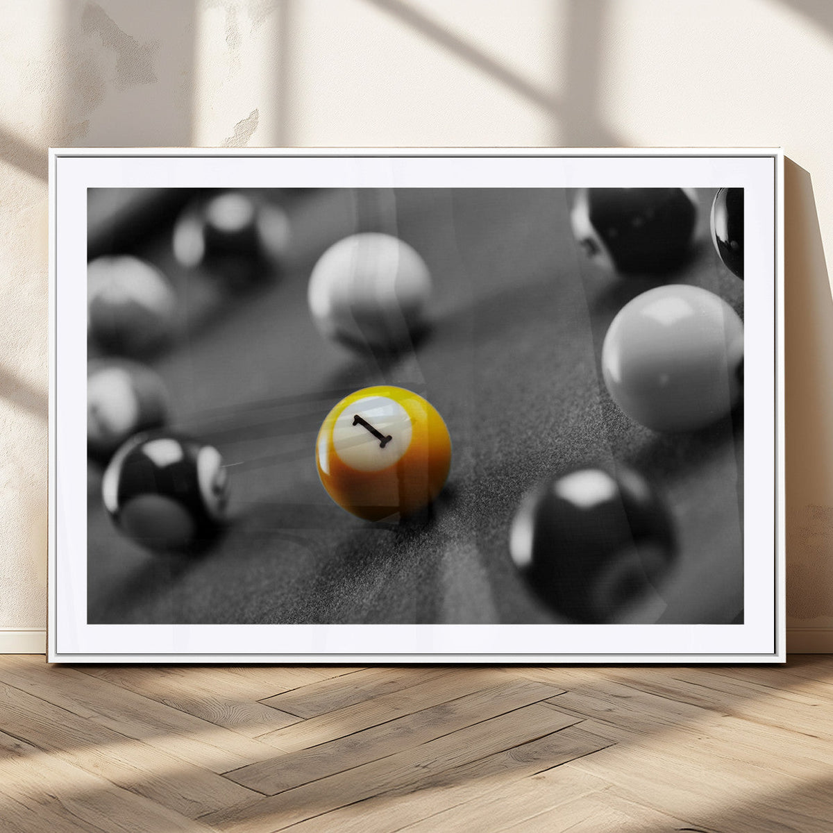 Wall Art Pool Table and Balls Canvas Print