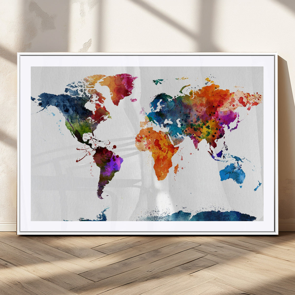 World Map Canvas Print – Detailed Map of the World Wall Art