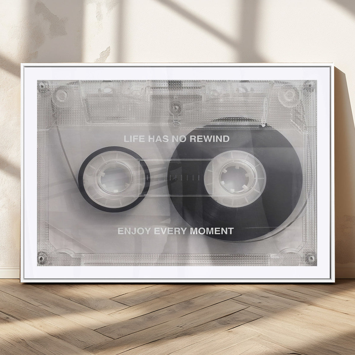 Vintage Cassette Tape Canvas Wall Art - Inspirational 'Life