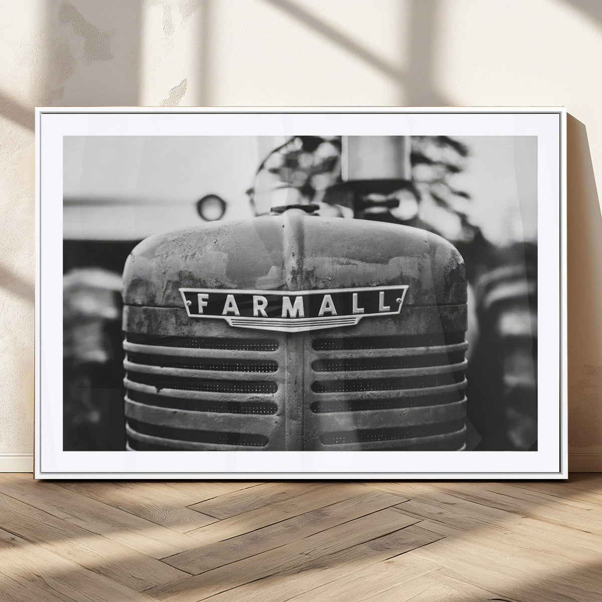 Vintage Farmall Tractor Wall Art Canvas Print, Rustic