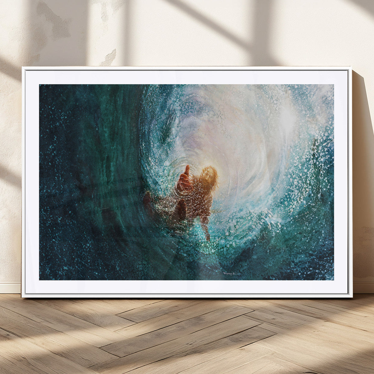 Powerful Jesus Canvas Print - Hand of Salvation,
