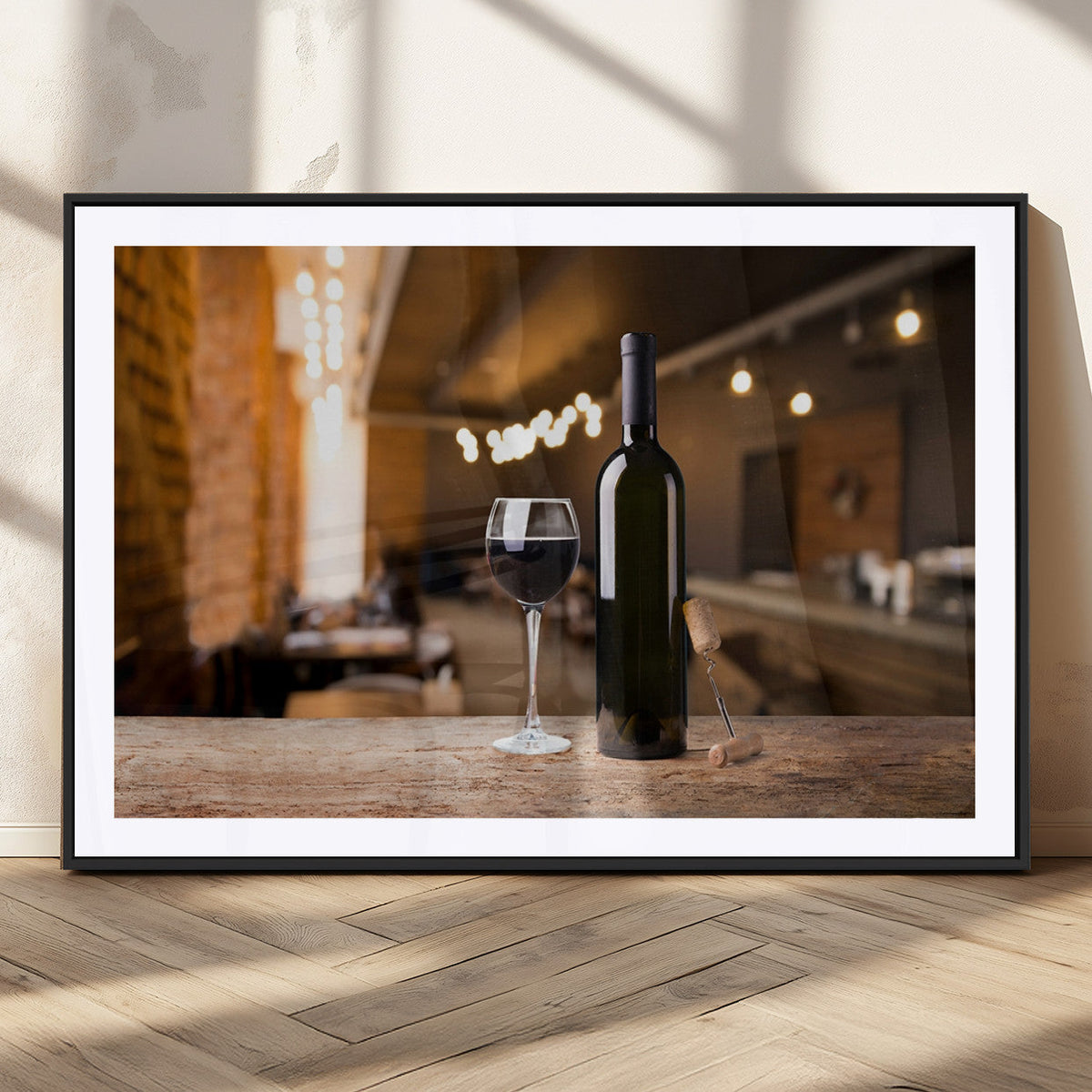 Wine and Bottle Wall Art Canvas Print