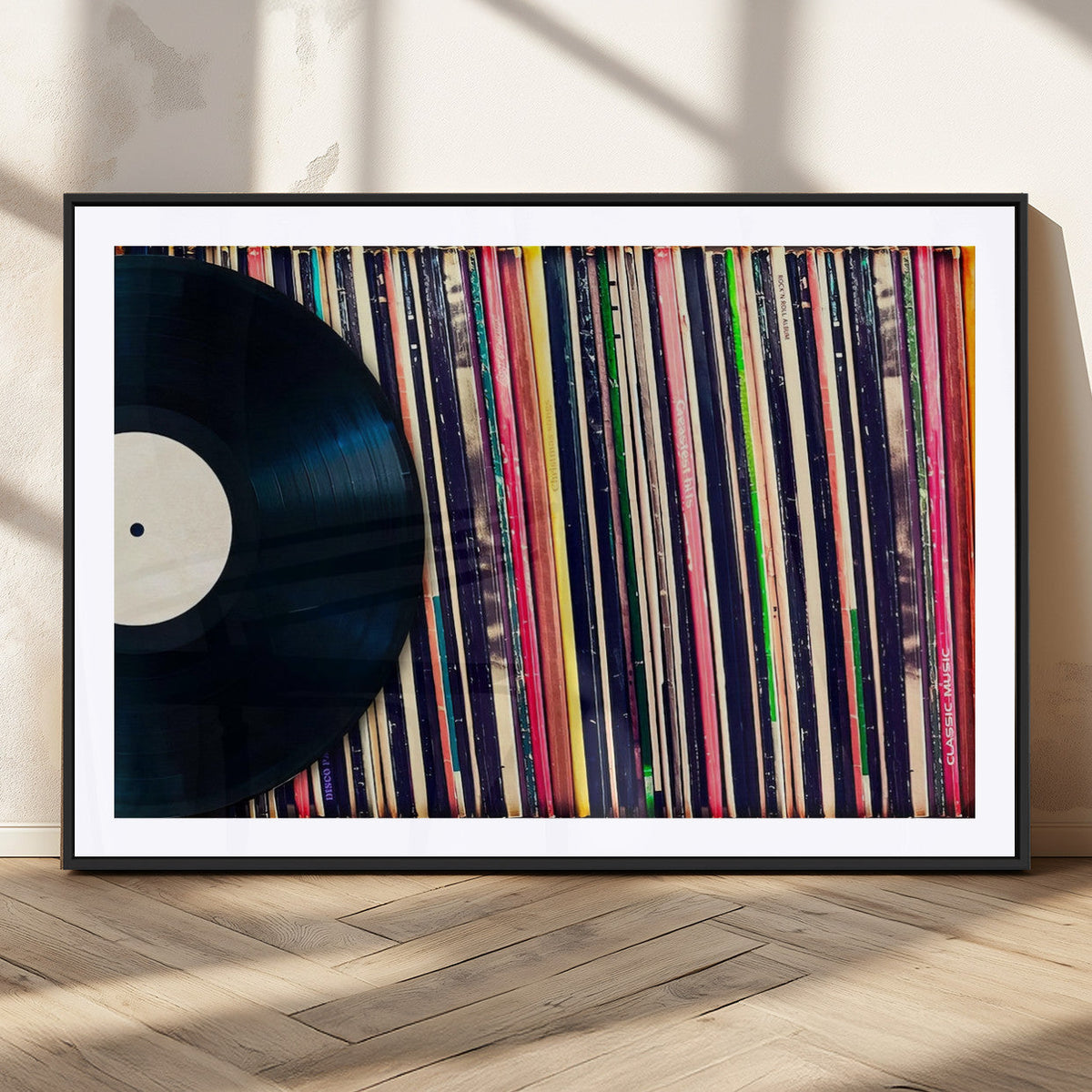Vinyl Record and Album Collection Canvas Wall Art - Retro