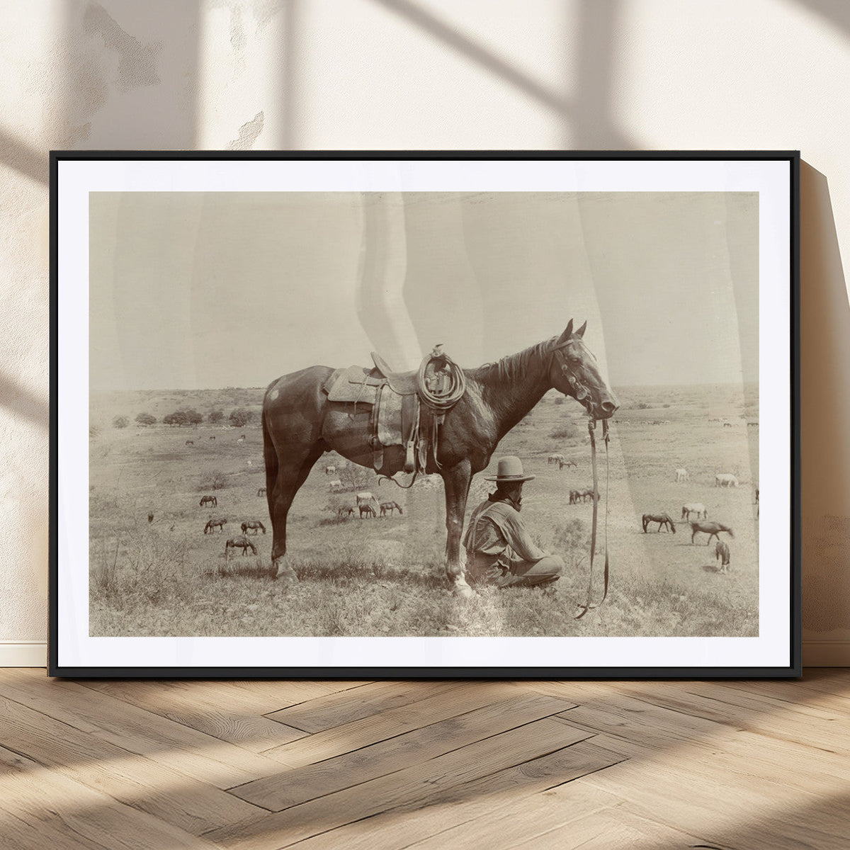Cowboy Wall Art - Western Horse Canvas Print - Vintage