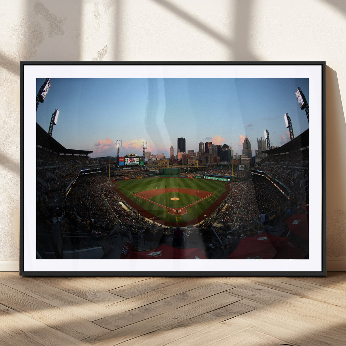 PNC Park Evening Game Triple Canvas Wall Art - Pittsburgh