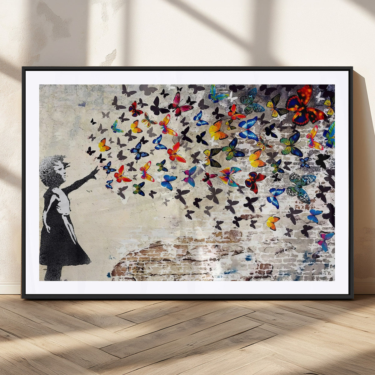 Banksy Graffiti Wall Art Canvas Print: Girl Releasing