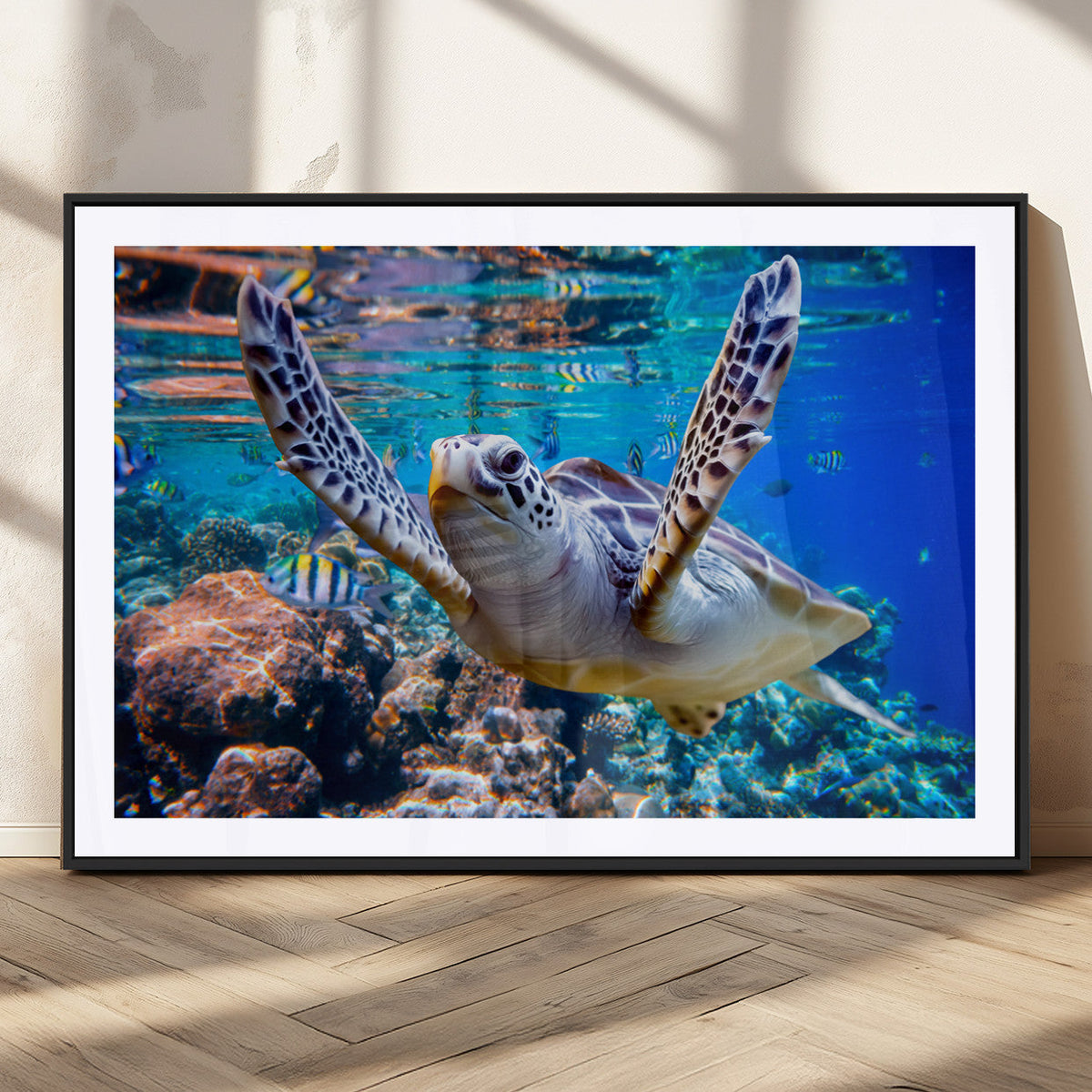 Underwater Sea Turtle Wall Art Canvas Print – Vibrant Ocean