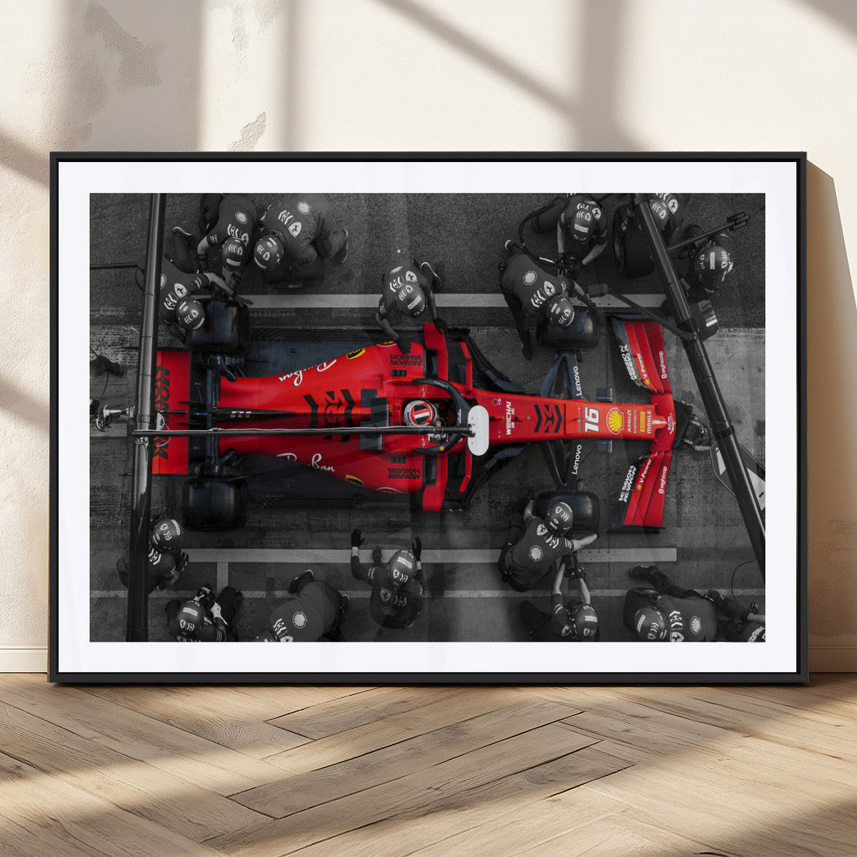 Ferrari Pit Stop Canvas Wall Art – Precision and Speed