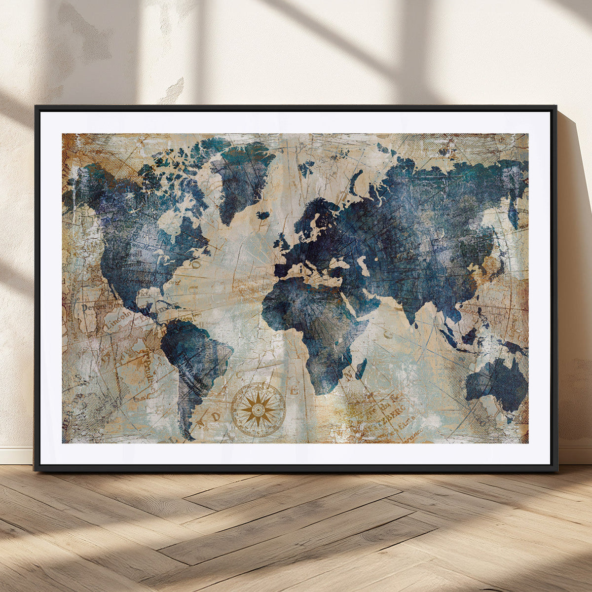 World Map Canvas Print – Framed Wall Art for Couples,