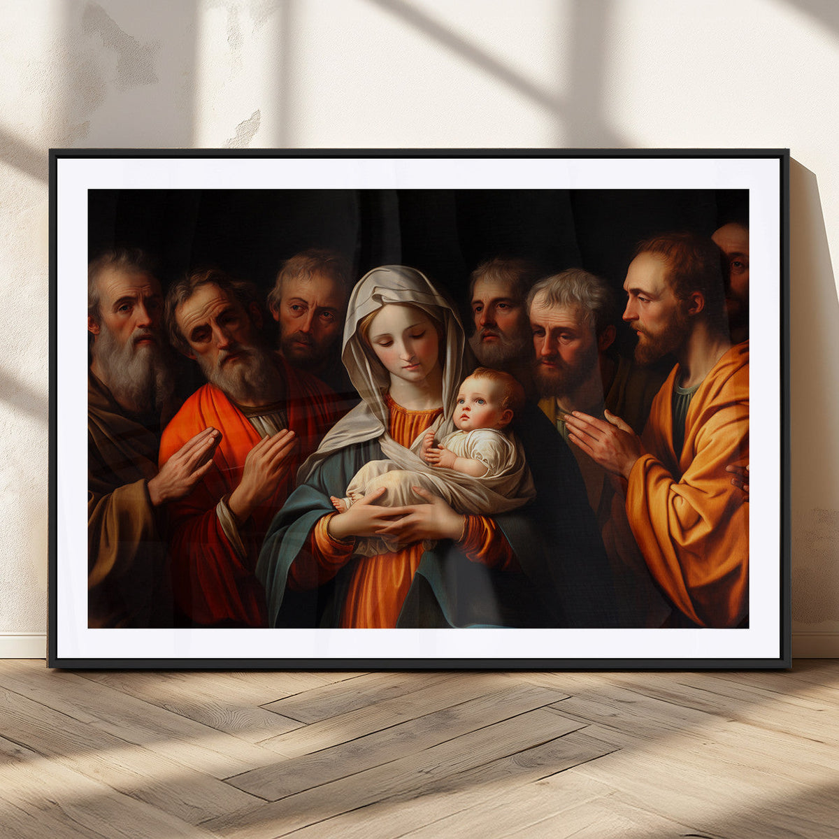 Religious Canvas Wall Art Print - Madonna and Child with