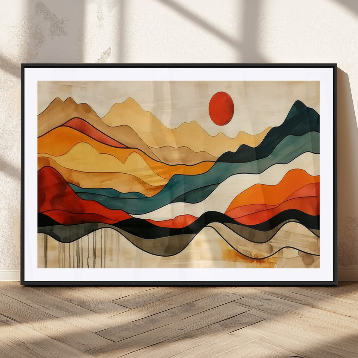 Mid Century Wall Art Print - Abstract Woodland Print -