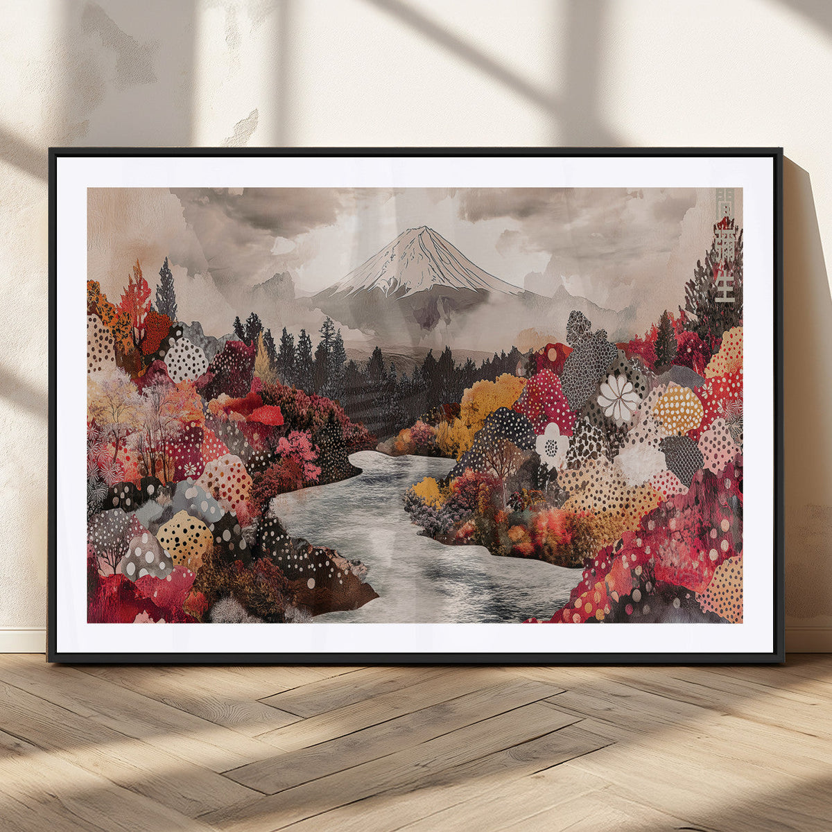 Mountain Wall Art Canvas Print – Framed Autumn Forest