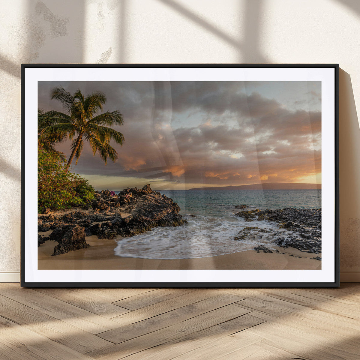 Tropical Beach Wall Art Canvas Print, Vibrant Hawaiian