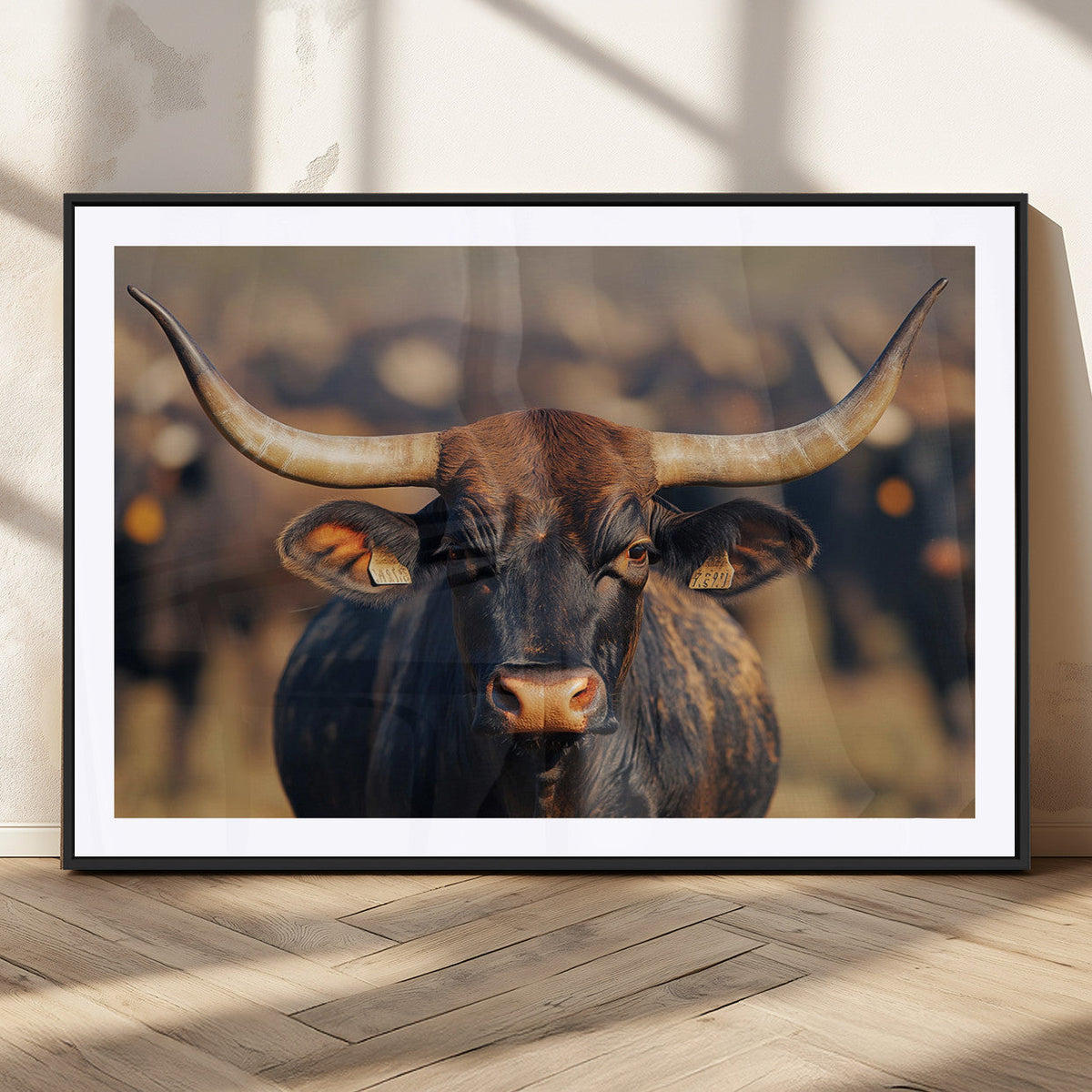 Majestic Texas Longhorn Bull Rustic Farm Animal Strong