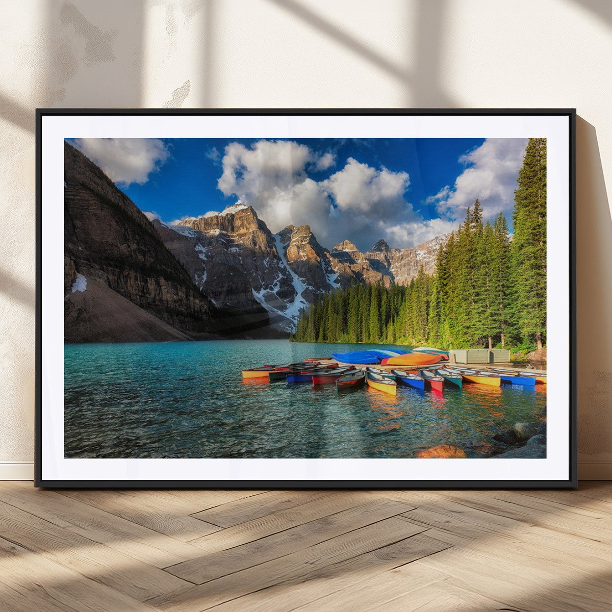 Moraine Lake 3-Panel Wall Art, Majestic Mountain and Lake