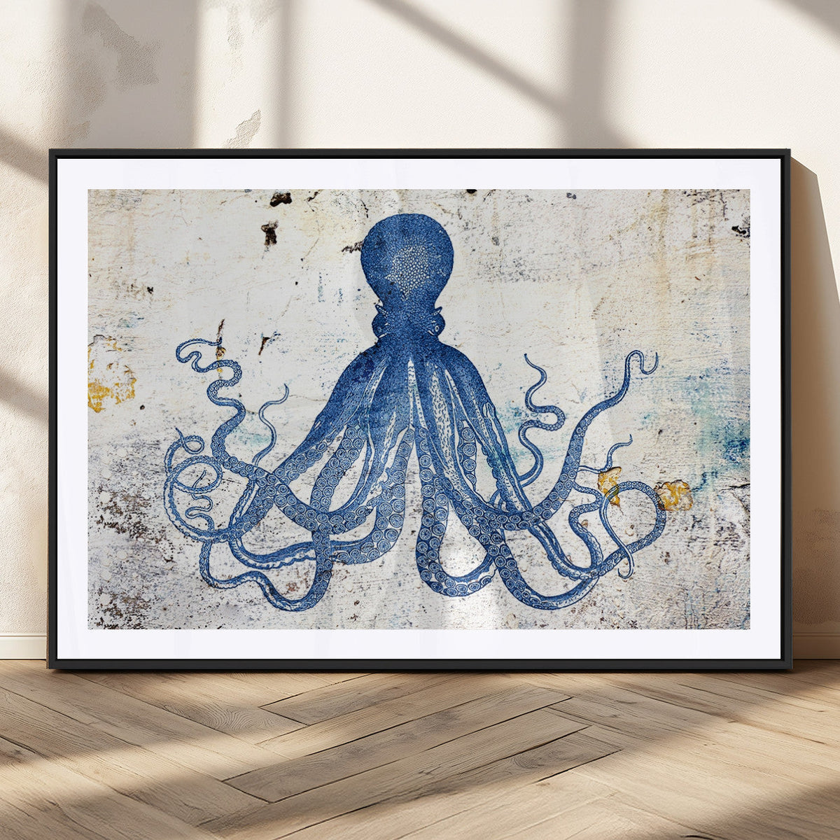 Octopus Canvas Wall Art | Coastal Marine Life Artwork for