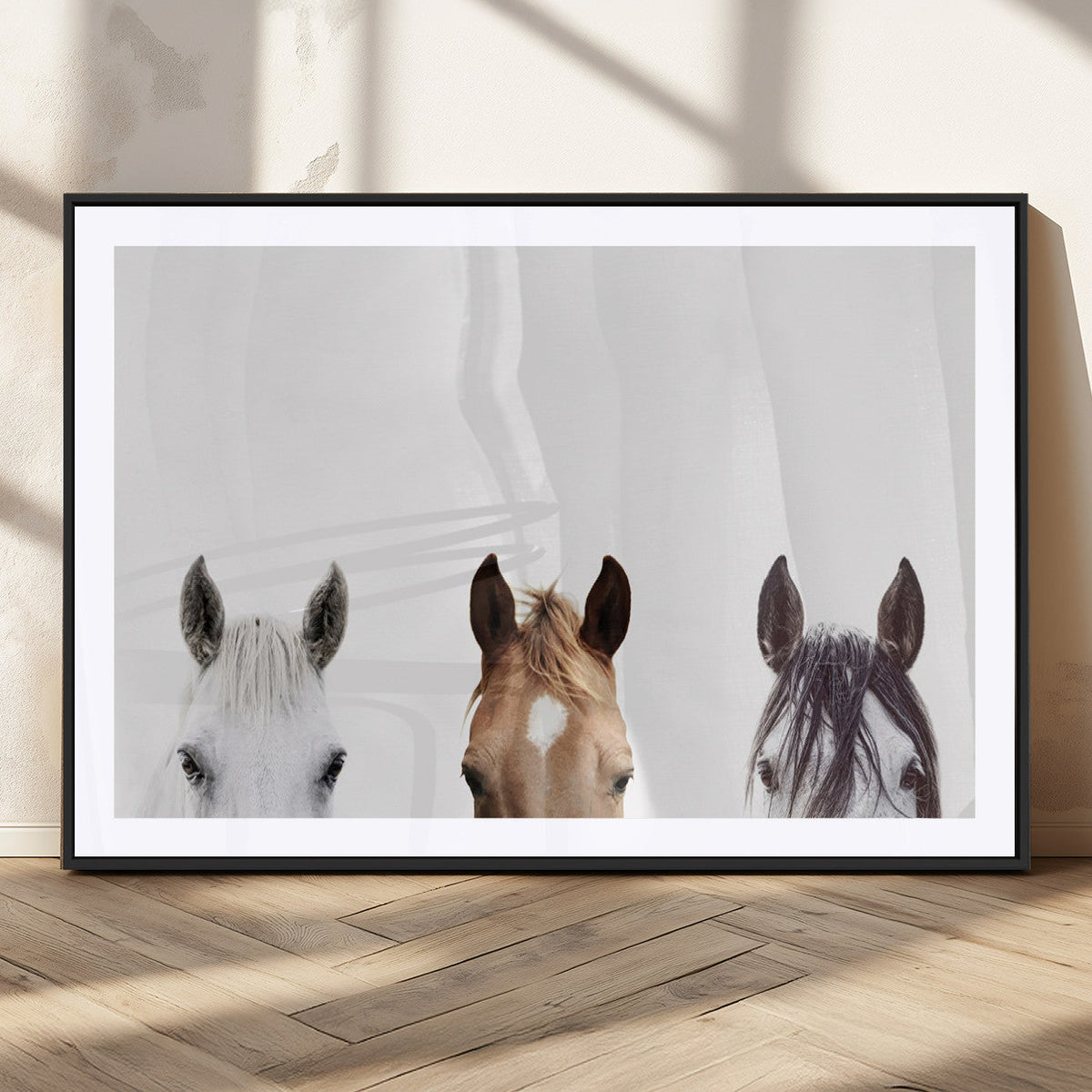 Horse Prints Set, Set of 3 Horse Wall Art, Horses Portraits,