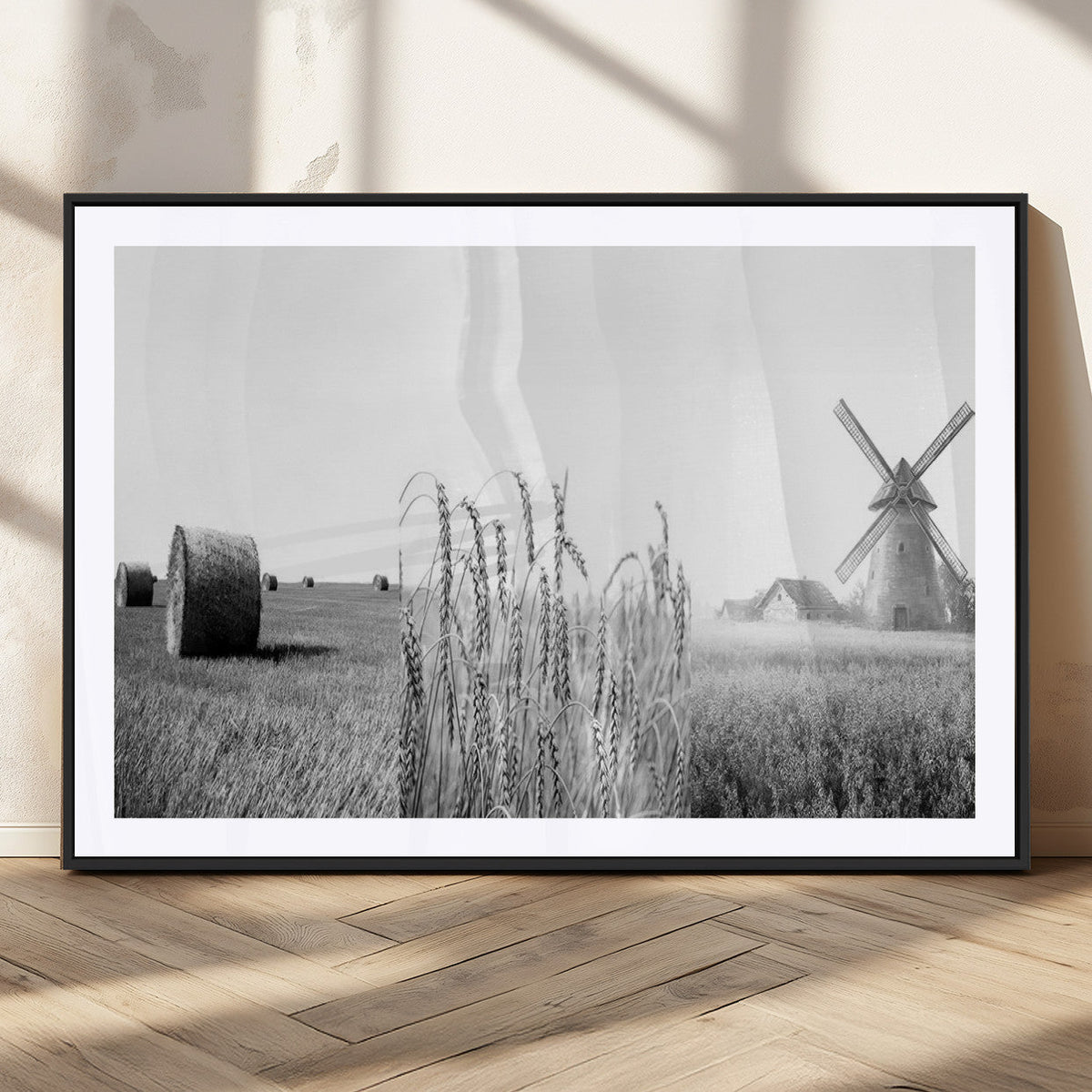 Vintage Farmhouse Black and White Triptych Wall Art – Giclee