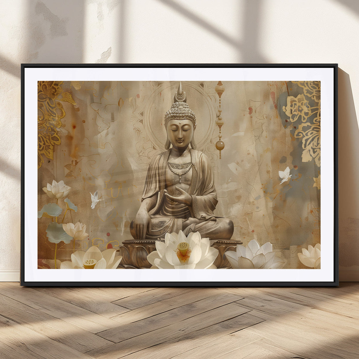 Buddha Wall Art Canvas Print, Buddha Meditation Room Decor,
