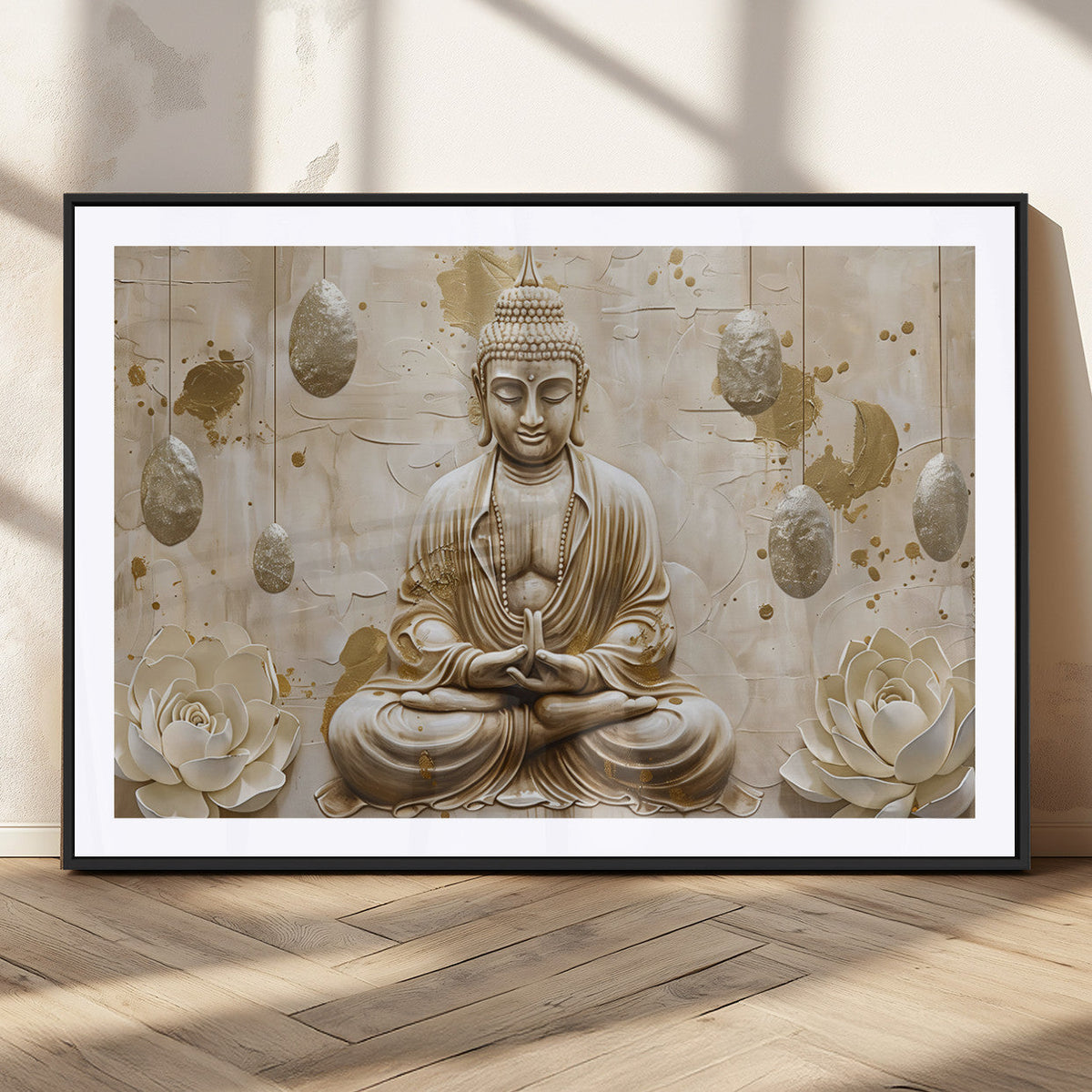 Serene Buddha Wall Art | Yoga Room Decor and Meditation Wall