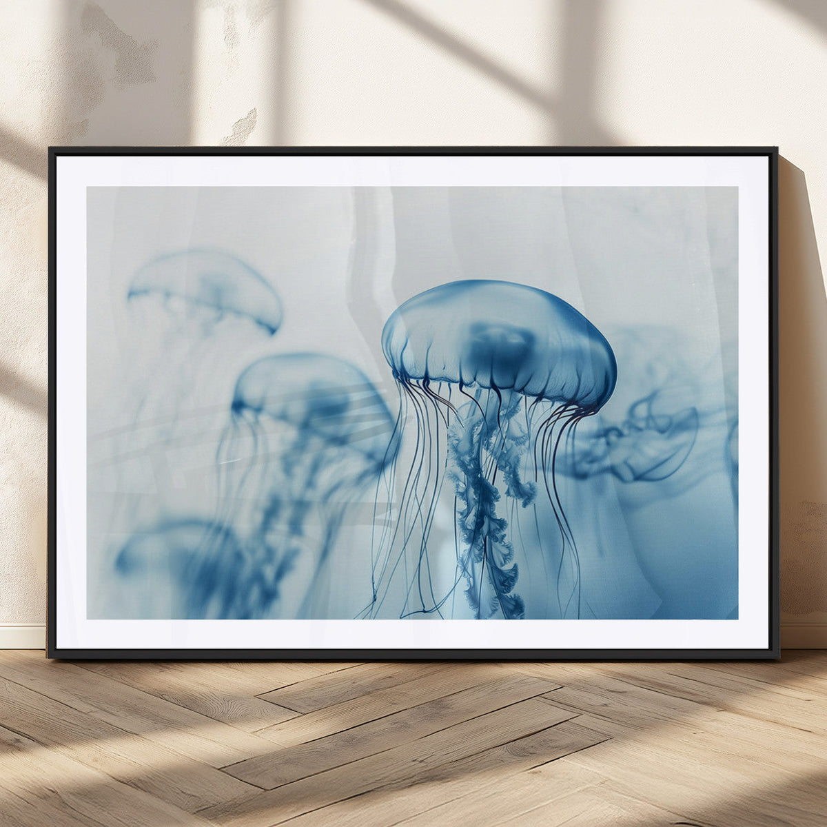 Blue Jellyfish Wall Art Canvas Print