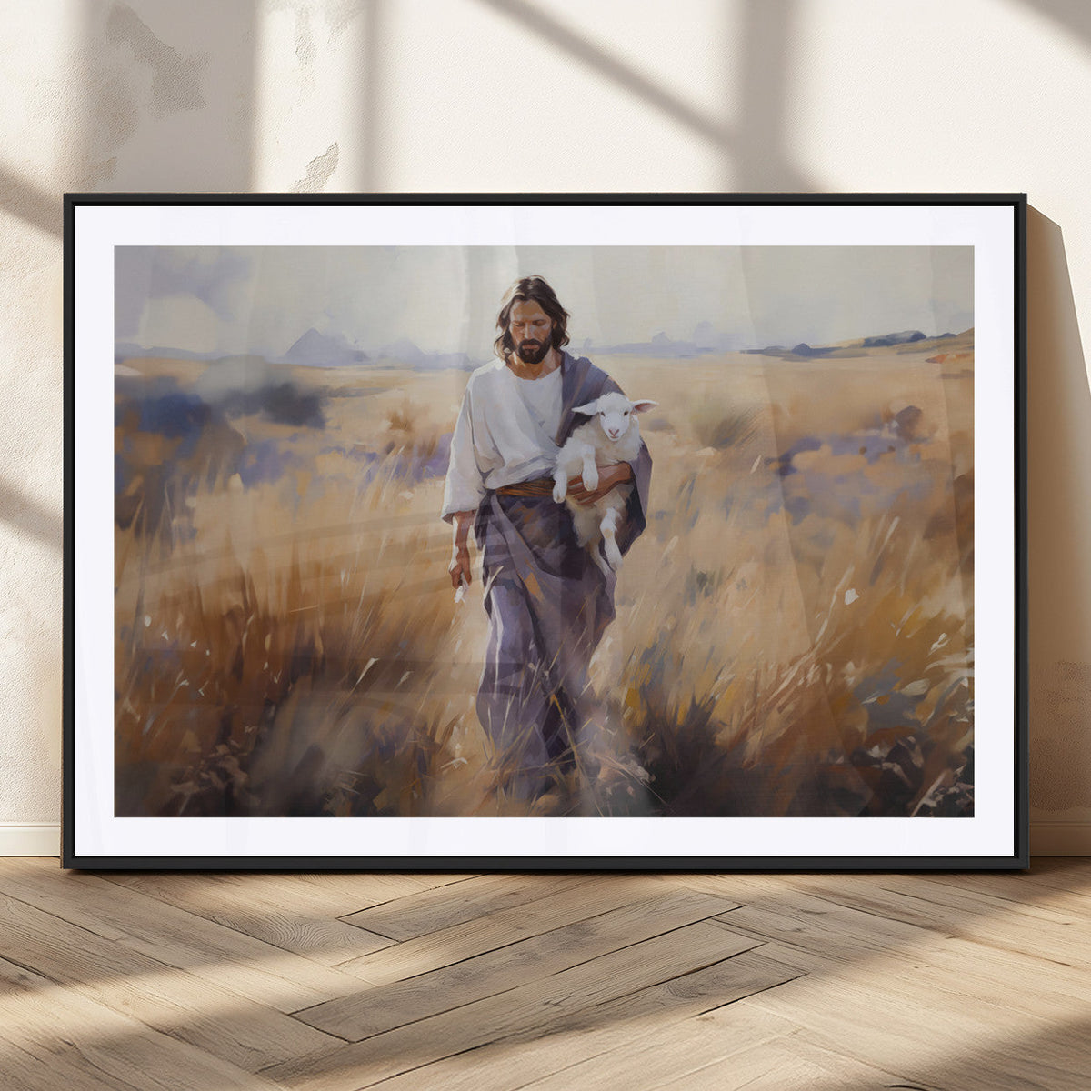 Jesus the Good Shepherd Wall Art Canvas Print - Lost Lamb