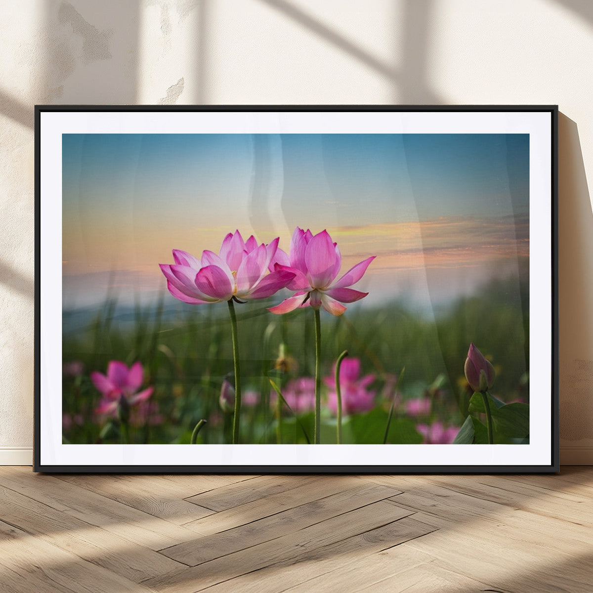 Pink Flower on the Mountain Canvas Print, Framed Pink Flower