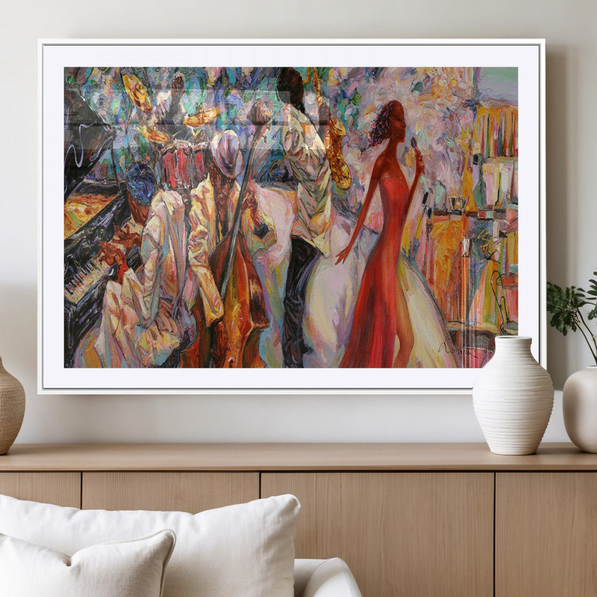Abstract Afro American Jazz Canvas Wall Art | Music-Inspired