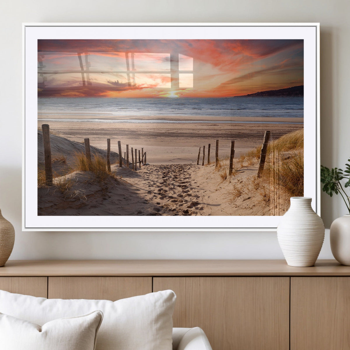 Sunset on the Sea Wall Art Canvas Print