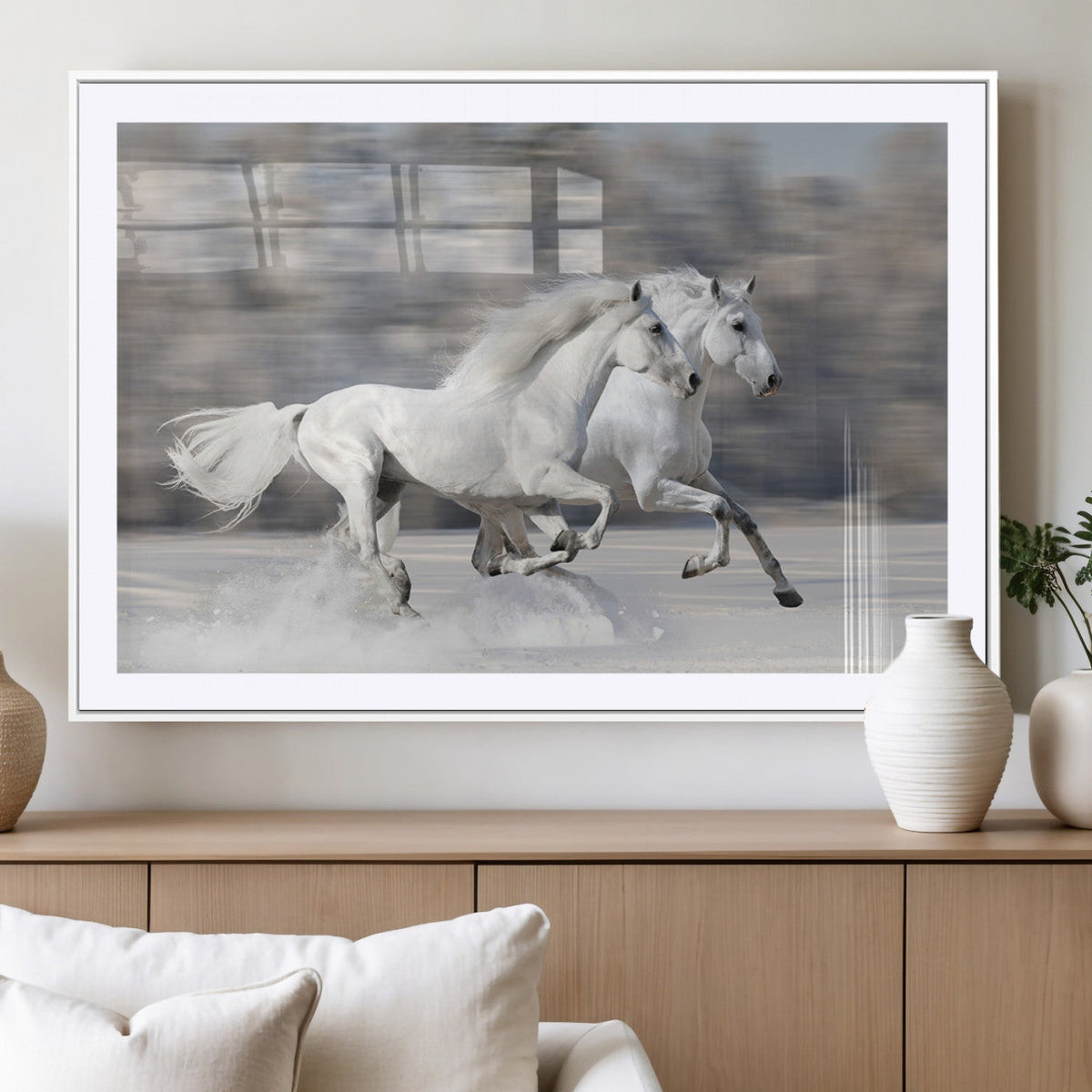 The White Horses Wall Art, Framed White Horses Wall Art