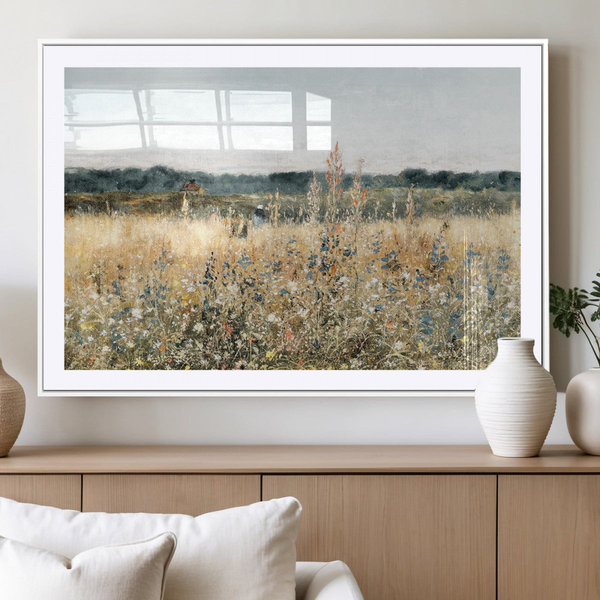 Wildflower Field Wall Art Canvas | Nature-Inspired Landscape