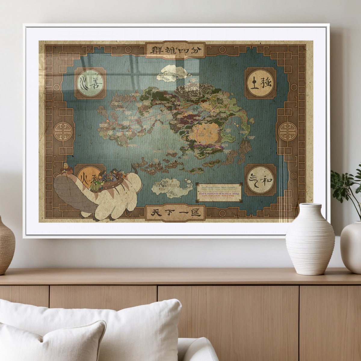 Avatar Wall Art: The Last Airbender Vintage Map - Wall Art