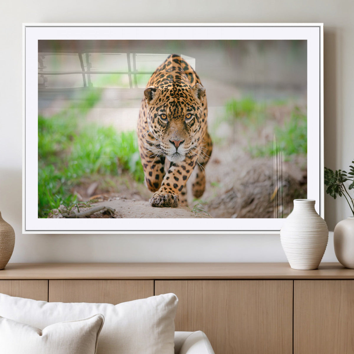 Leopard on the Prowl - Stunning Large Framed Leopard Wall