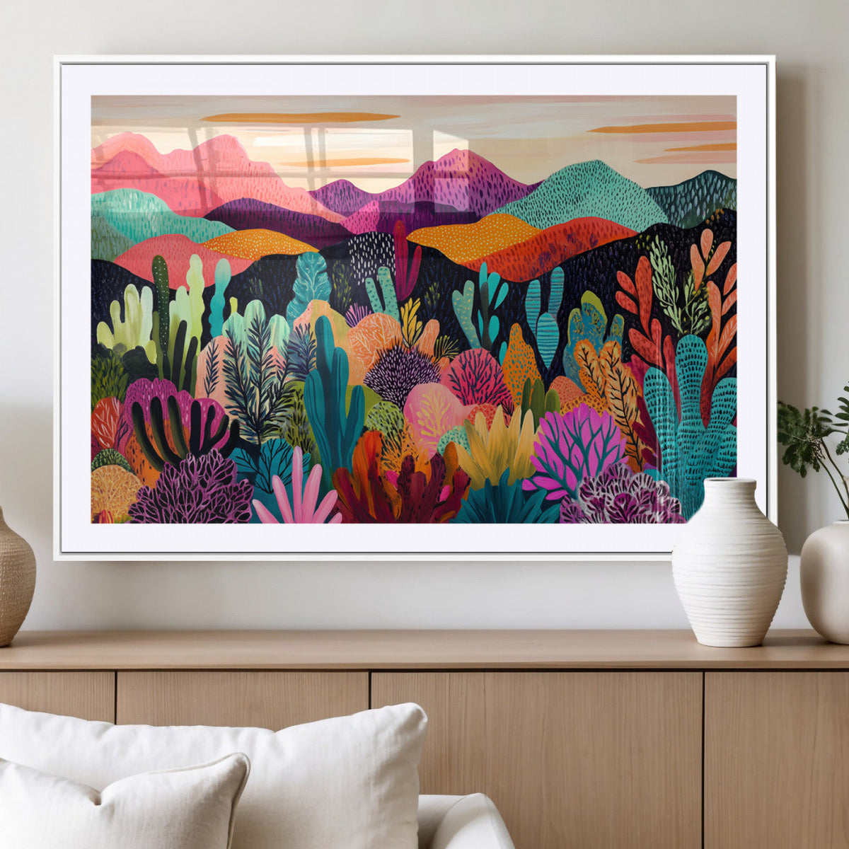 Abstract Kusama Print - Landscape Canvas Wall Art Print -