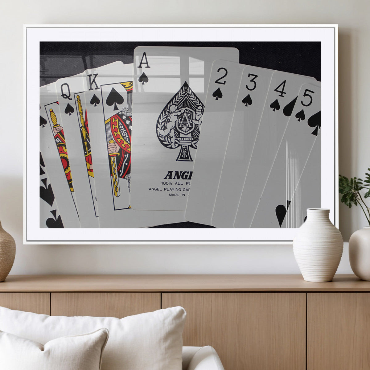 Poker Wall Art - Playing Cards Canvas Wall Art Print - Ace