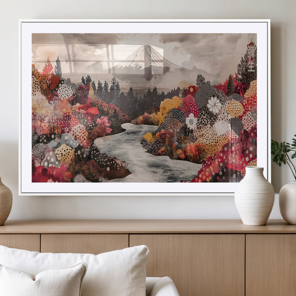 Mountain Wall Art Canvas Print – Framed Autumn Forest