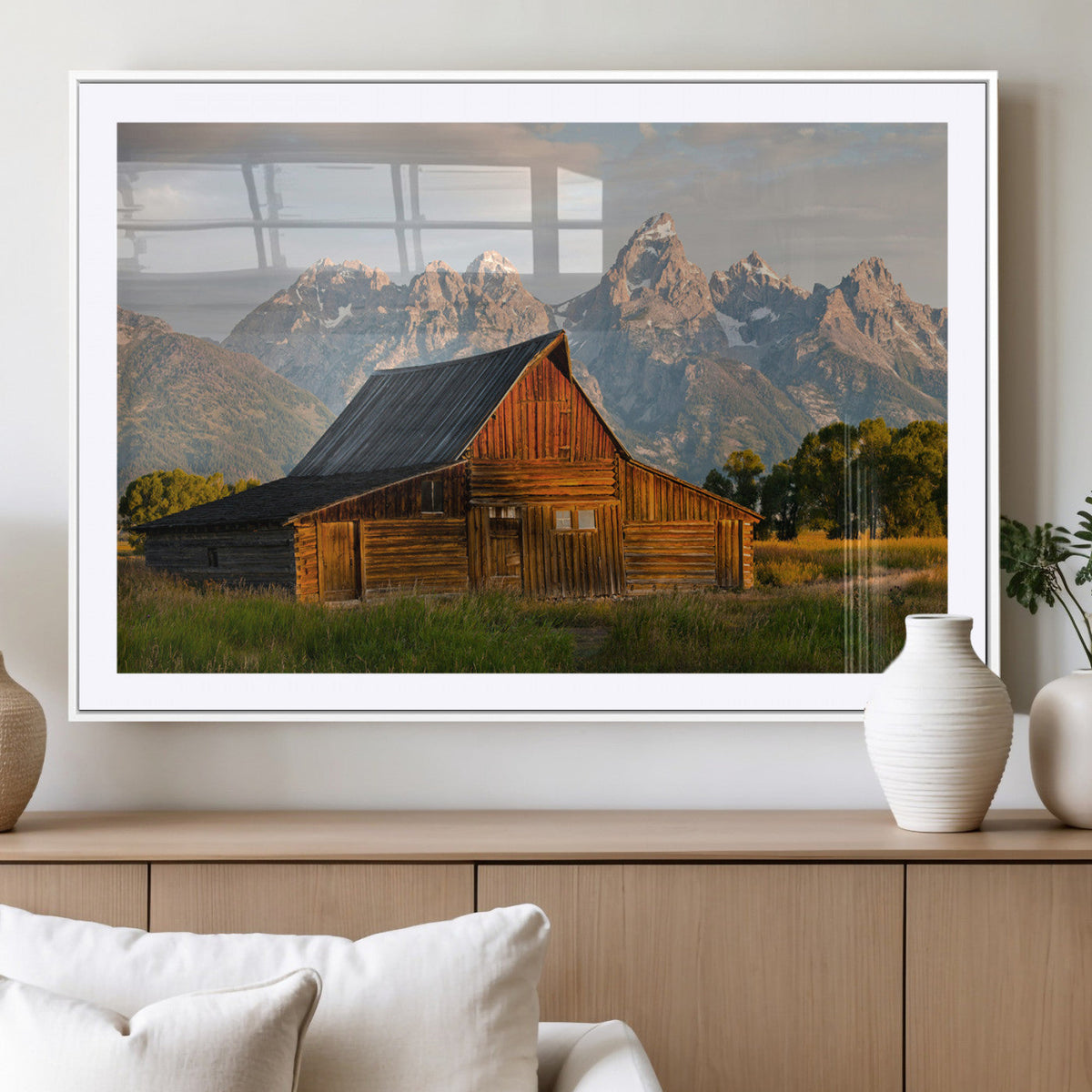 Rustic Barn Wall Art Canvas Print – Framed Grand Teton Park