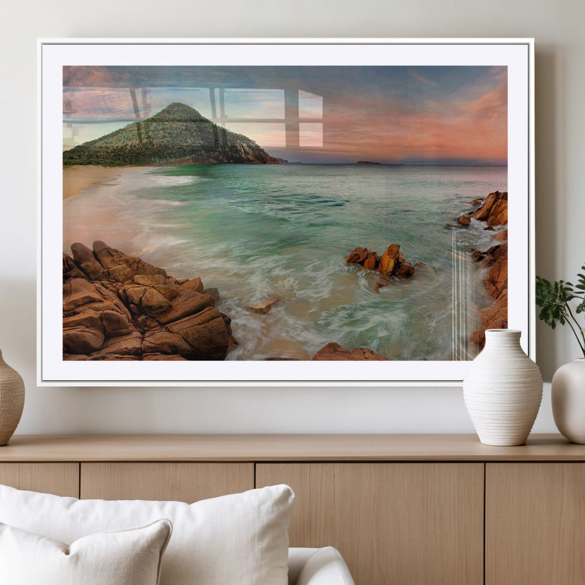 Coastal Landscape Wall Art Canvas Print – Rocky Shore and