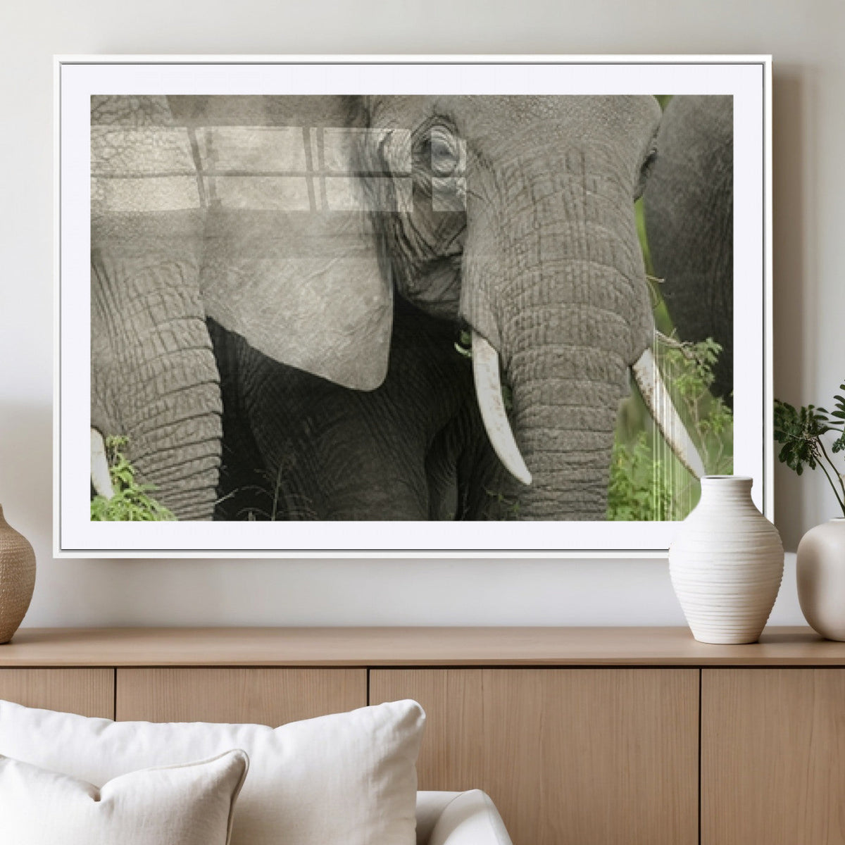 Wild Elephant Wall Art Canvas Print