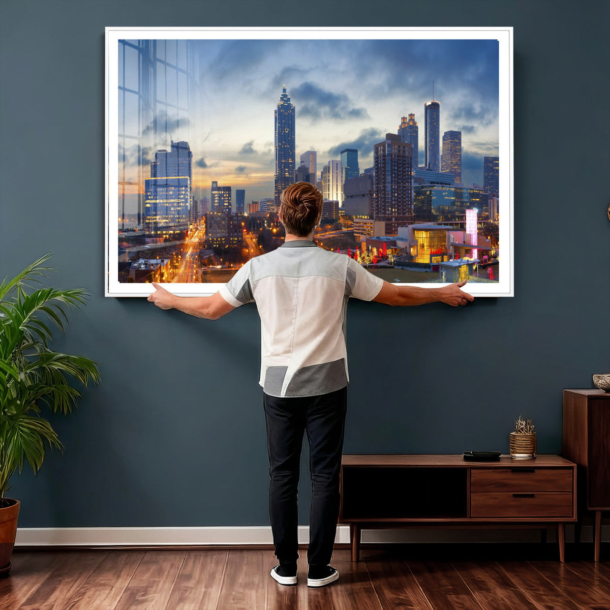 Atlanta Skyline Wall Art Canvas Print, Atlanta Downtown