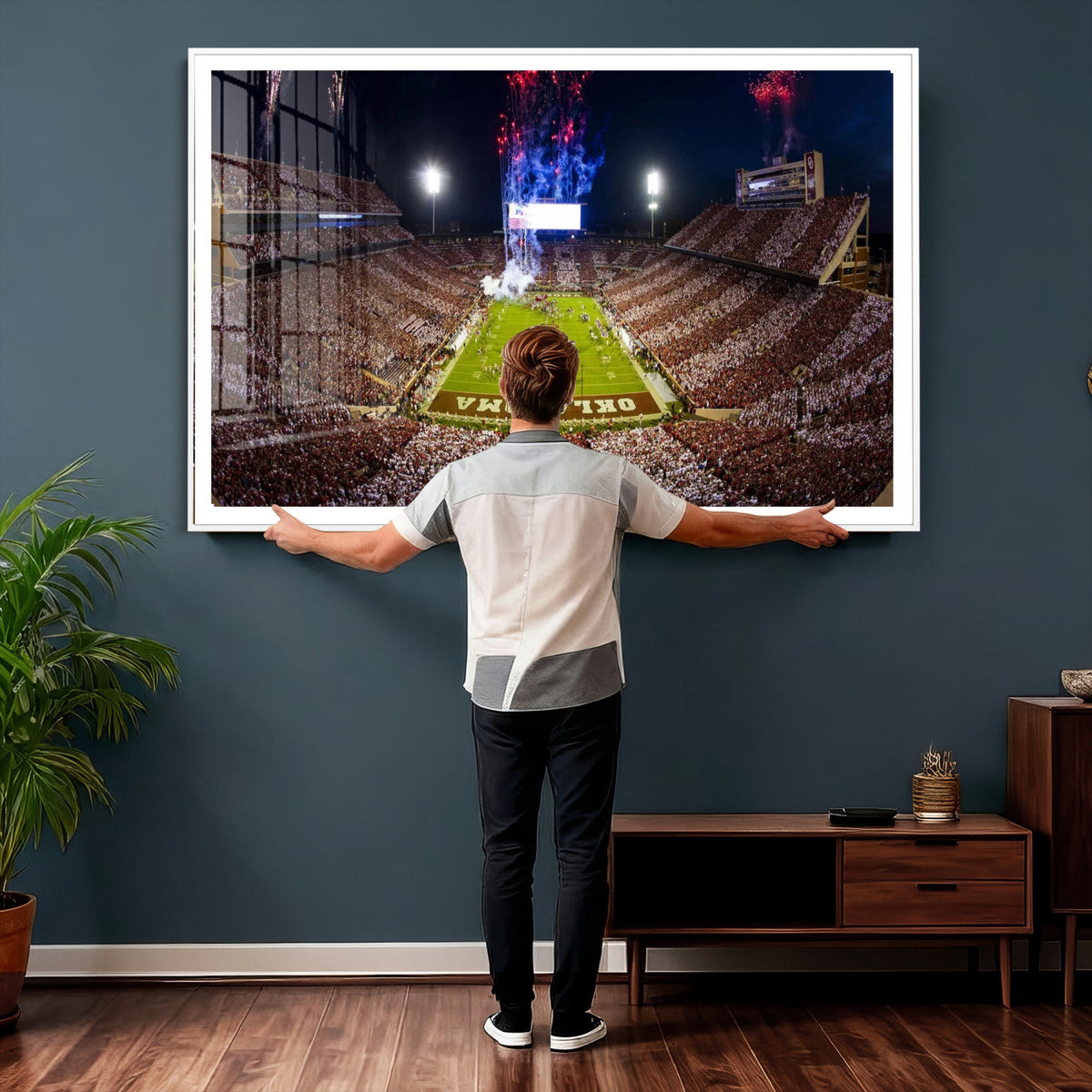 Oklahoma Memorial Stadium Wall Art Canvas Print – Oklahoma
